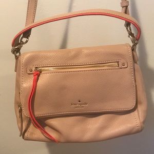 Tan and hot pink Kate Spade handbag